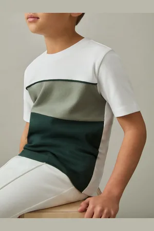 Reiss 9-13 yrs Cotton Colour-block Piped T-shirt, Q04