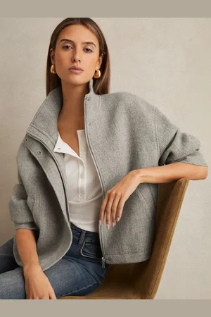 Reiss Wool Funnel-neck Bomber Jacket, 4