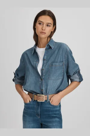 Reiss Denim Button-through Shirt, 6
