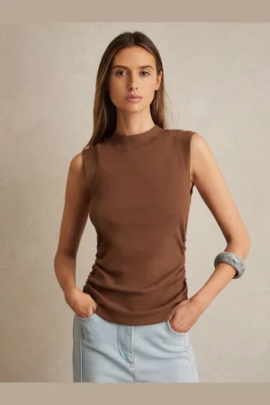 Reiss Ribbed Ruched Waist Vest, XS