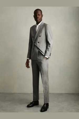 Reiss Slim-fit Pinstripe Suit Trousers, 28