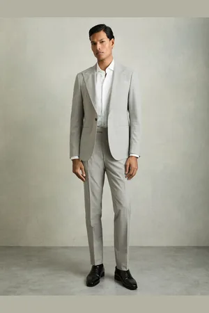 Reiss Puppytooth-check Suit Trousers Slim-fit, 28