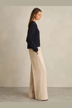 Reiss Petite Wide-leg Elasticated-waist Trousers, 4