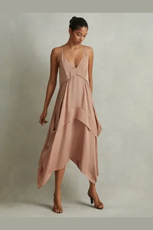 Reiss Side Pleat Asymmetric Midi Dress, 4