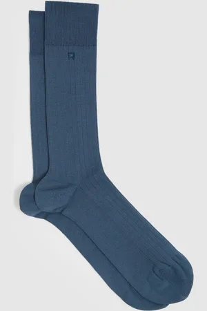 Reiss Cotton-blend Logo-embroidered Socks, M & L