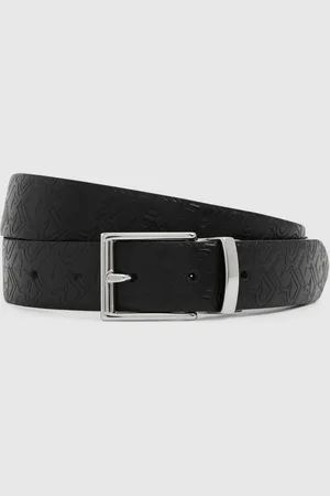 Reiss Ryder Belt Leather Logo Debossed, Size: 36