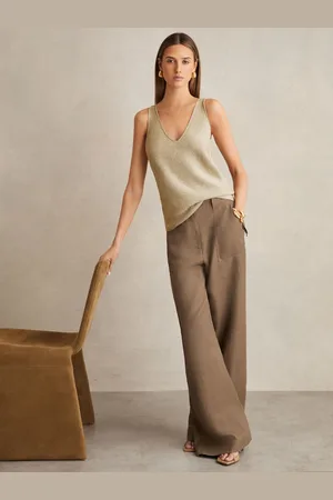 Reiss Metallic V-neck Vest, M