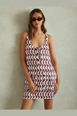 Reiss Wave Print Mini Dress, 4
