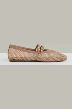 Reiss Mesh Double Strap Ballet Flats, 336