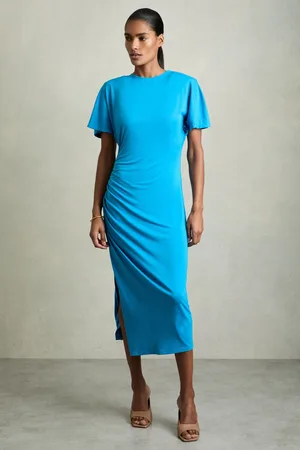 Reiss Blend Ruched Midi Dress, 12
