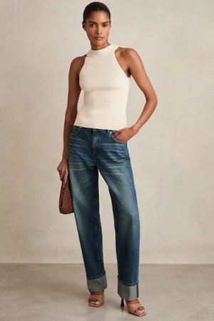 Reiss Straight-leg Turn-up Jeans, 26R