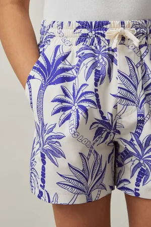 Reiss White & french Blue Palm-print Swim Shorts, Q04