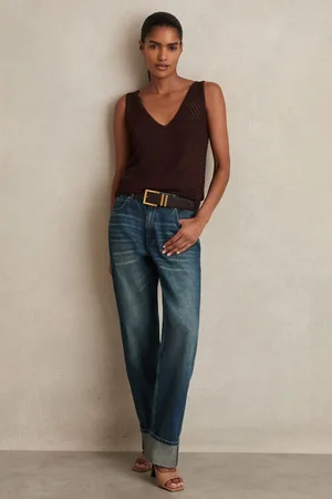 Reiss Petite Straight-leg Turn-up Jeans, 24S