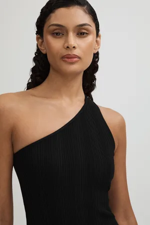 GOOD AMERICAN One-shoulder Plisse Mini Dress, M