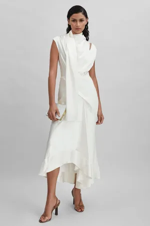 Acler Drape Element Asymmetric Midi Dress, , 14