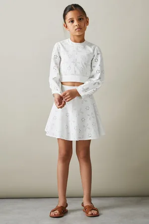 Reiss Nella Bow Back Top Cotton Broderie, Size: 5