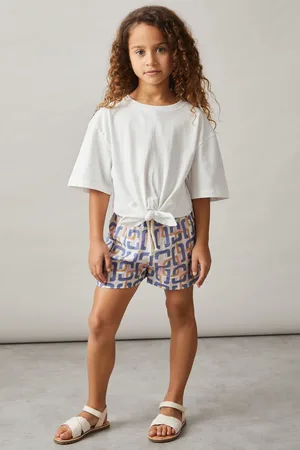 Reiss Cotton Tie-front Cropped T-shirt, 45Y