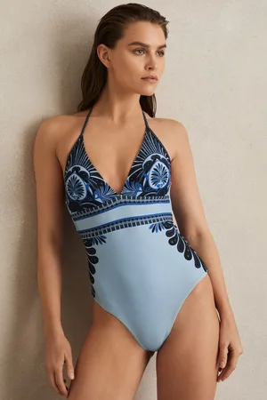 Reiss Oe Halterneck Printed Swimsuit, 6