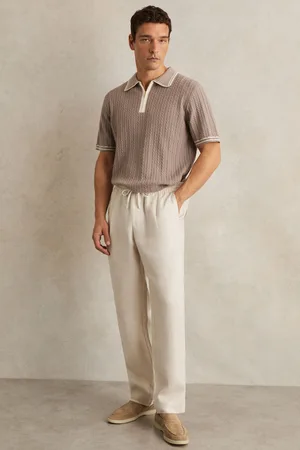 Reiss Linen Drawstring Relaxed-fit Trousers, 32