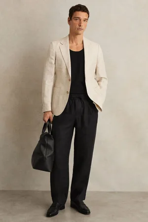 Reiss Linen Drawstring Relaxed-fit Trousers, 28