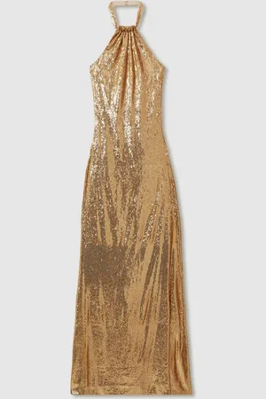 Halston Heritage Halterneck Maxi Dress, , 12