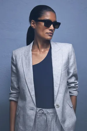 Reiss Linen-blend Single-breasted Blazer, 4