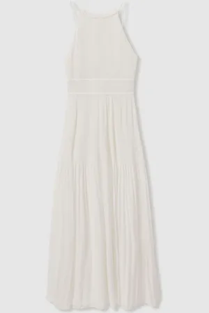 AMUR Plisse Halter Neck Maxi Dress, , 10