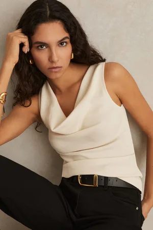 Reiss Ribbed Cowl-neck Vest, XS