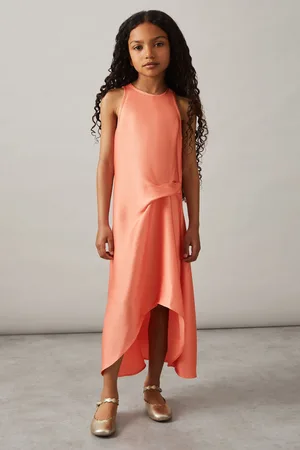 Reiss Satin Drape Tuck Midi Dress, 45Y