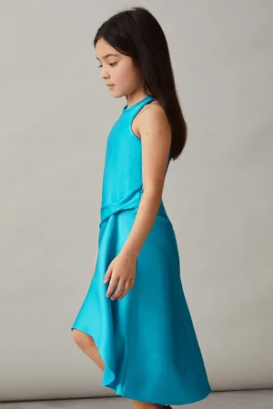 Reiss Satin Drape Tuck Midi Dress, Q04