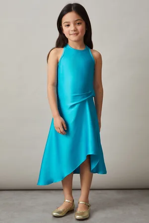 Reiss Satin Drape Tuck Midi Dress, 45Y