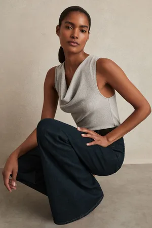 Reiss Ribbed Cowl-neck Vest, XS