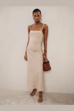 Reiss Linen Double-strap Slip Dress, 6