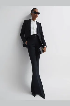 Reiss Petite Wool-blend Tailored Flared Suit Trousers, 10