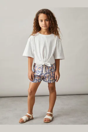 Reiss Cotton Tie-front Cropped T-shirt, 45Y