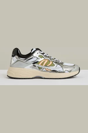 Reiss Gunmetal & black Overlay Logo Running Trainers, E41