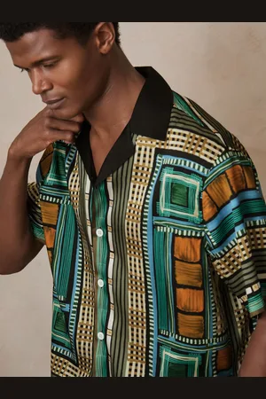 Reiss | Ch?? Printed Cuban-collar Shirt, XS