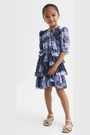 Reiss Henrietta Tiered Dress Floral Print, Size: 4-5Yrs