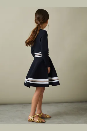 Reiss Fallon Skater Dress Sparkle Trim, Size: 4