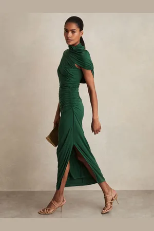 Reiss Stretch Lyocell Ruched Midi Dress, 4