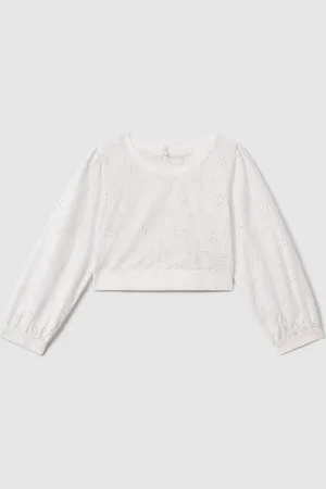 Reiss Nella 13-14 yrs Cotton Broderie Lace Bow Back Top