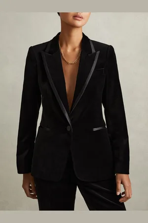Reiss Petite Velvet Single Breasted Suit Blazer, 6
