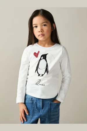 Reiss Marli 9-13 yrs Cotton Christmas Penguin-print Logo T-shirt, 12-13Yrs