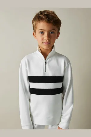 Reiss Montane Sweatshirt Striped, White & emerald Green Size: Q04