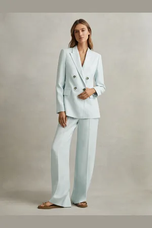 Reiss Linen Double Breasted Suit Blazer, 4