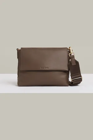 Reiss Selena Crossbody Bag Leather Debossed Logo, Size: 17.5x23.5x7cm
