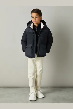 Reiss 3-9 yrs Hooded Twill and Shell Puffer Jacket