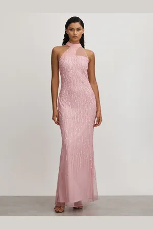 RAISHMA Embellished Halter Neck Maxi Dress, 10