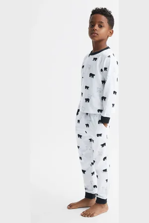 Reiss Bertie Optic 3-9 yrs Slim Fit Cotton Motif Pyjama Bottoms, 3