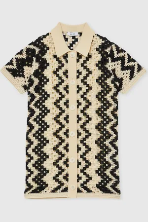 Reiss Cotton-blend Patterned Crochet Dress